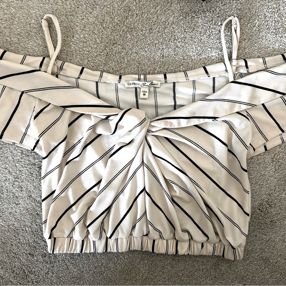 Express crop off the shoulder top